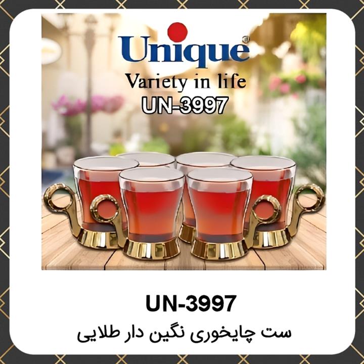 ست چایخوری نگین دار طلایی یونیک کدUN-3997